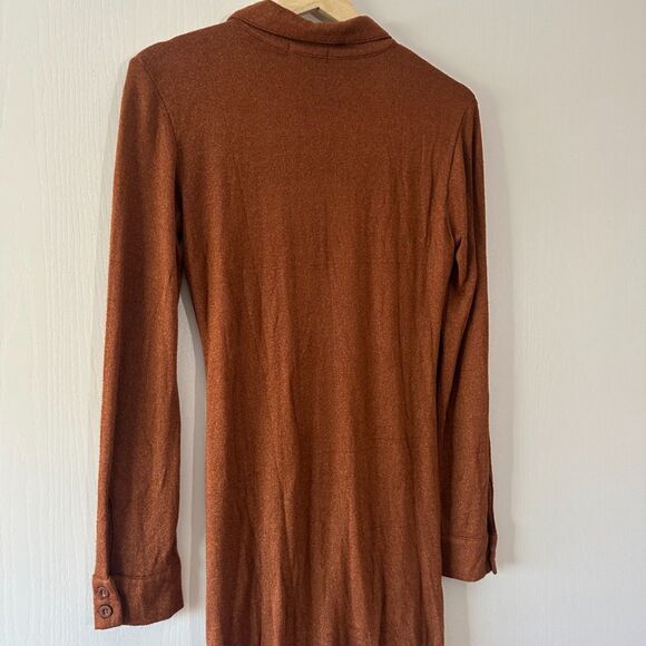 L*Space Womens Scarlett Dress Ruched Bodycon Mini Spice Bronze Shimmer Sz Medium - Picture 7 of 7